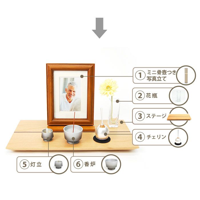 仏壇 モダン 『シンプル仏壇 メモリアルフォトスタンド ウッド